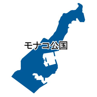 モナコ公国無料フリーイラスト｜漢字(青)